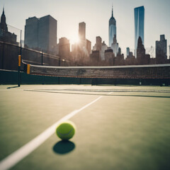 Tennis mit Skyline