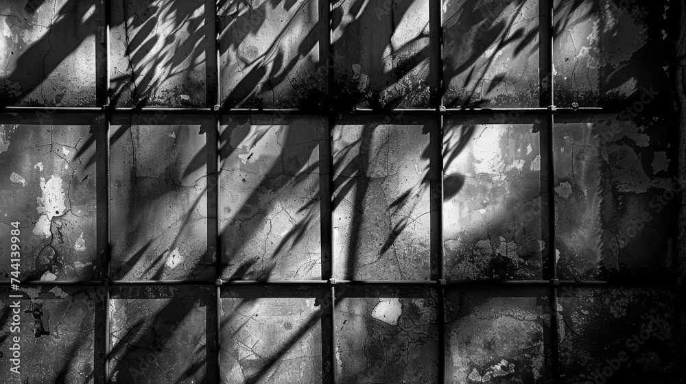 Poster through the stark contrast of black and white, a monochrome photograph captures the intricate interp