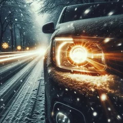 Foto op Plexiglas car driving in the night © Nihad Bakhshiyev