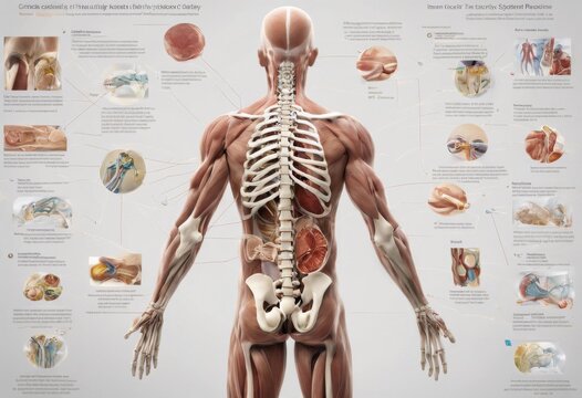 healthcare, anatomy, skeletal, muscular, illustration, biological, skeleton, education, biology, muscle, bone, science, system, physiology, educational, medicine, organ