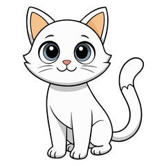 Obraz premium cute cartoon cat with big eyes