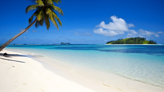 beach with palm trees 3d image,
Beautiful island beach