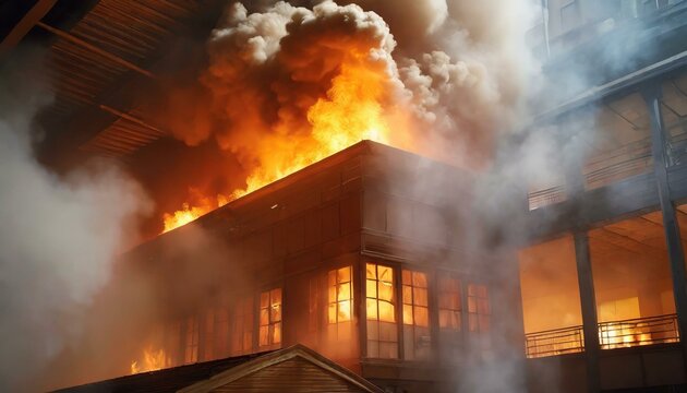 Edificio en llamas