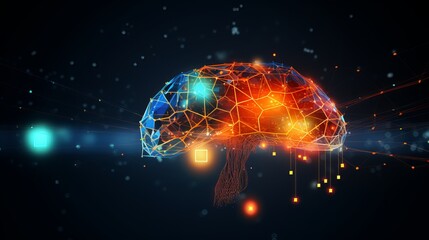 Abstract Artificial intelligence. Technology web background. Virtual concept