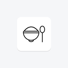 Lunch icon, lunchtime, midday meal, lunch options, lunch menu line icon, editable vector icon, pixel perfect, illustrator ai file