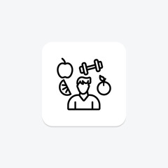 Fototapeta premium Health-conscious Choices icon, stones, religious, prayer stones spiritual practice, religious accessory line icon, editable vector icon, pixel perfect, illustrator ai file