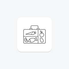Meal Kits icon, meal prep kits, meal delivery kits, cooking kits, recipe kits thinline icon, editable vector icon, pixel perfect, illustrator ai file