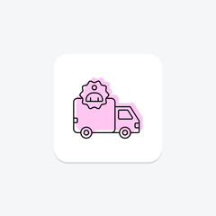 Delivery Driver icon, driver, courier, delivery person, delivery agent color shadow thinline icon, editable vector icon, pixel perfect, illustrator ai file