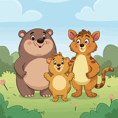 Fototapeta premium 2d vector illustration for learning cartoon character design for letters of the English language 