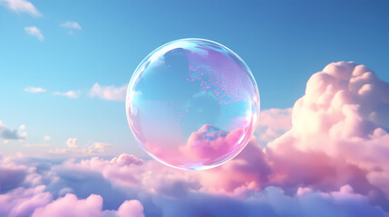 Beautiful floating soap bubbles on natural abstract multicolor background - obrazy, fototapety, plakaty