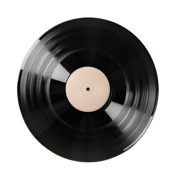 Classic Vinyl Record Isolated on Transparent or White Background, PNG