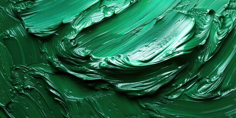 A close up of green paint on a surface. Generative AI.