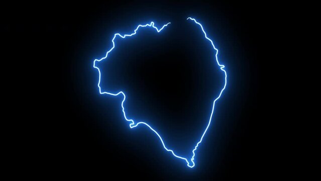 map of Namyangju in south korea with glowing neon effect