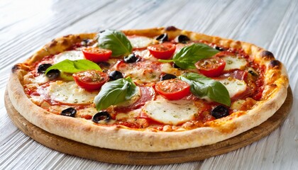 pizza on white background