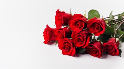 Beautiful red roses bouquet  isolated on white