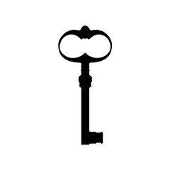silhouette of old key - vector illustration