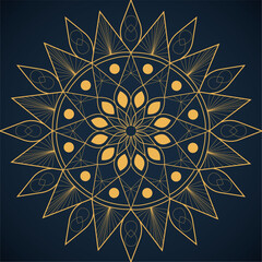 Golden mandala pattern Vector