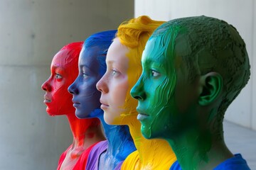 LGBTQ Pride task force. Rainbow botanical colorful gender neutral diversity Flag. Gradient motley colored topaz LGBT rights parade festival liseran purple diverse gender illustration