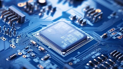 Close up of the blue circuit board