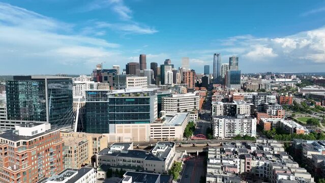 Downtown Denver Skyline in Summer 4K