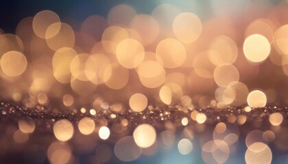 abstract background of blurred bokeh lights in a warm color palette ranging from light peach to deep gold creating a soft and dreamy feel - obrazy, fototapety, plakaty