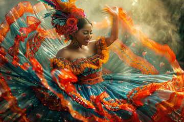 A festival of traditional dance, where participants adorned in colorful costumes whirl and leap, connecting past and present.