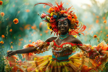 A festival of traditional dance, where participants adorned in colorful costumes whirl and leap, connecting past and present.