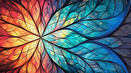 Fractal pattern in stained glass style. Computer generated graphics