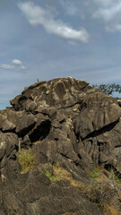 Climbing rock in Serra do Cipó region , Minas Gerais, Brazil in a limestone massif with hundreds of climbing routes of various different grades. This climb is famous all over the world.
