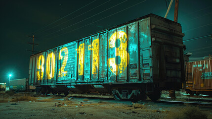 Vintage Train Car: Rolling Landscape Projector Journey