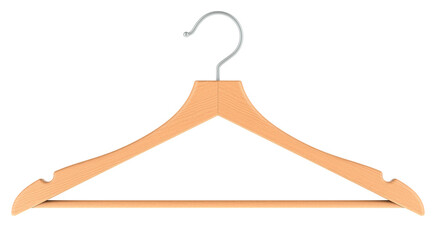 Wood Hanger, 3D rendering isolated on transparent background