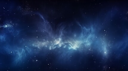 Panoramic view of the galaxy and star. Abstract space background.