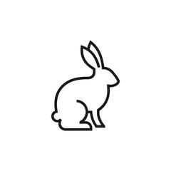 Fototapeta premium A rabbit-themed vector icon. The white rabbit. Easter Rabbit. flat style.
