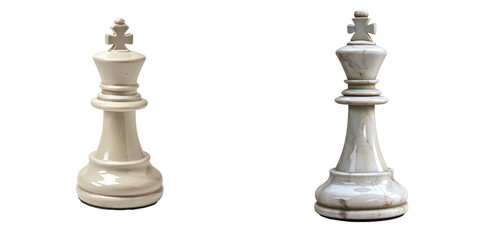 Chess Piece Set Isolated on Transparent or White Background, PNG