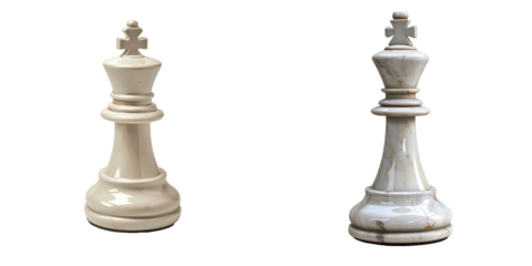 Chess Piece Set Isolated on Transparent or White Background, PNG
