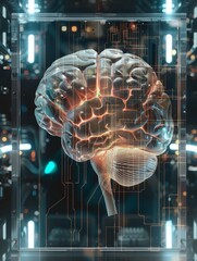 Digital Genesis: Human Brain in Futuristic Interface