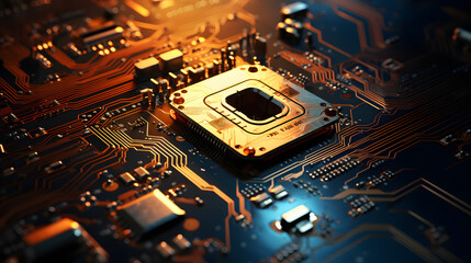 a padlock on top of a circuit board