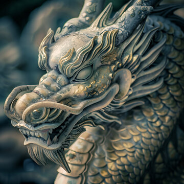 Majestic Dragon Sculpture in Travel Destination