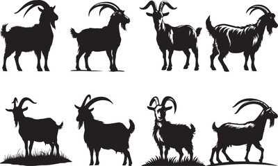 Goat Silhouettes EPS Goat Vector Goat Clipart