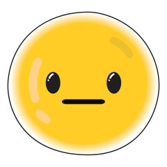 Cute emotionless emoji icon Vector