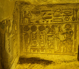 one of several side chambers  inside the Great Temple at Abu Simbel honoring Pharoah Ramses 11  as...