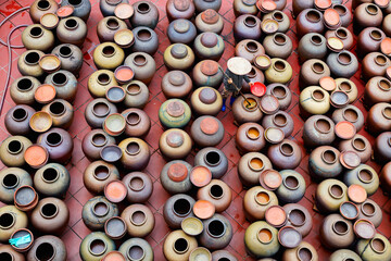 Ceramics pots for fermenting soy sauce