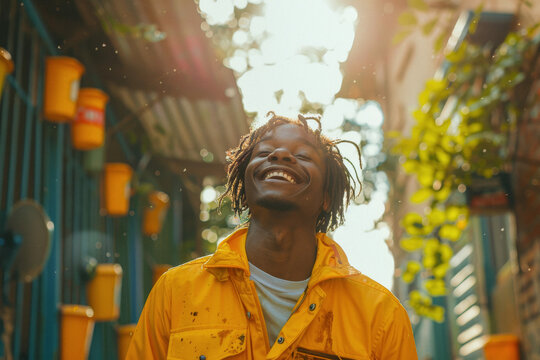 An individual setting up a free pantry in their neighborhood, addressing food insecurity with community support.