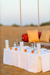 Romantic dinner in Thar desert