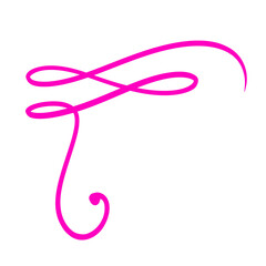 Pink Squiggle Line Curved Divider