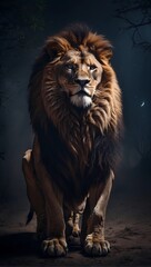 Fototapeta premium lion in the night