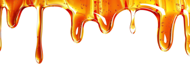 Maple syrup dripping over isolated white transparent background