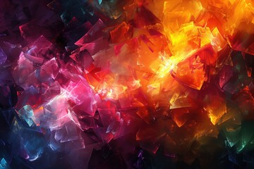 Colorful broken glass background. generative AI