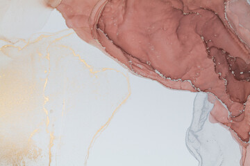 Luxury abstract fluid art painting in alcohol ink technique paints.