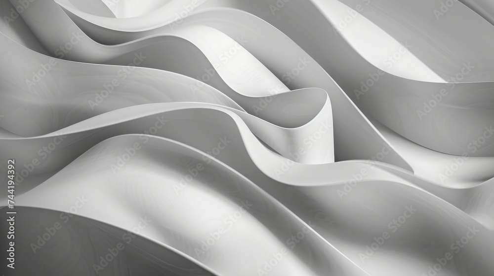 Poster This abstract art piece captures the mesmerizing curve and intricate patterns of white waves, evoking a sense of serenity and awe